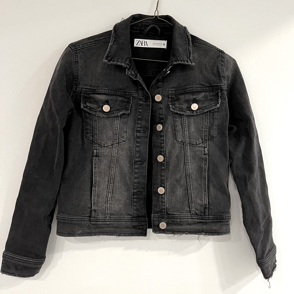 Zara Charcoal Denim Jacket